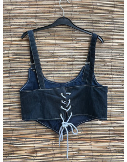 Vintage reworked denim top 