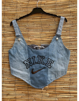 Vintage reworked denim top 