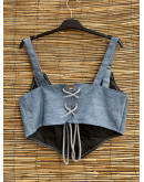 Vintage reworked denim top 