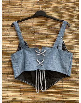 Vintage reworked denim top 