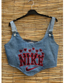 Vintage reworked denim top 
