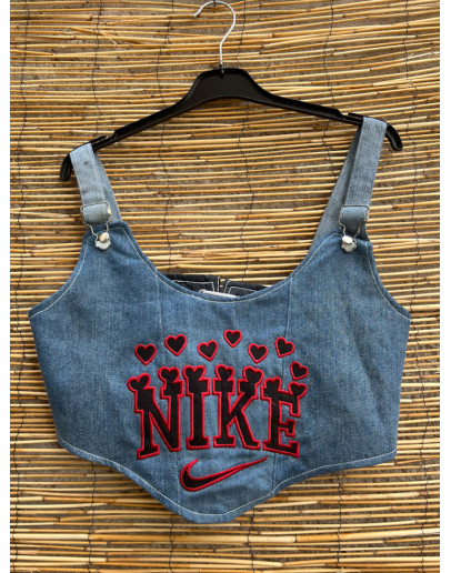 Vintage reworked denim top 