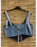 Vintage reworked denim top 