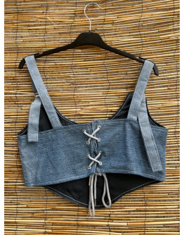 Vintage reworked denim top 