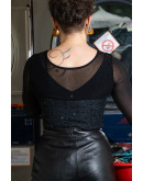 Vintage κορσές με κεντημένες λεπτομέρειες S