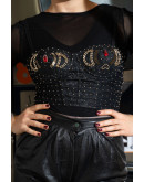 Vintage κορσές με κεντημένες λεπτομέρειες S