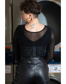 Vintage κορσές με κεντημένες λεπτομέρειες S