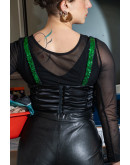 Vintage κορσές με κεντημένες λεπτομέρειες S