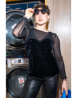 Vintage βελούδινος κορσές Μ