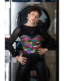 Vintage κορσές με κεντημένες λεπτομέρειες L