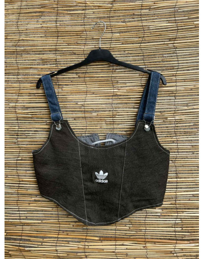Vintage reworked denim top 