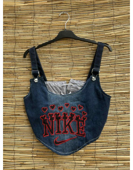 Vintage reworked denim top 