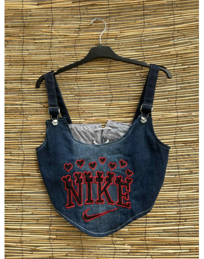 Vintage reworked denim top 