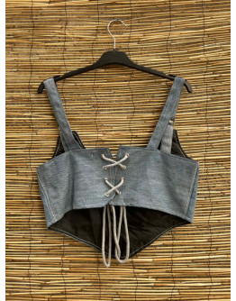 Vintage reworked denim top 