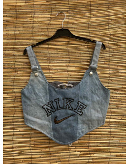 Vintage reworked denim top 