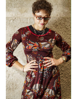 Vintage 70's printed dress S