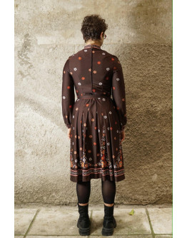 Vintage 80's printed dress midi S