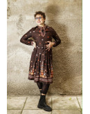 Vintage 80's printed dress midi S