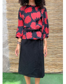 Vintage printed dress midi XL