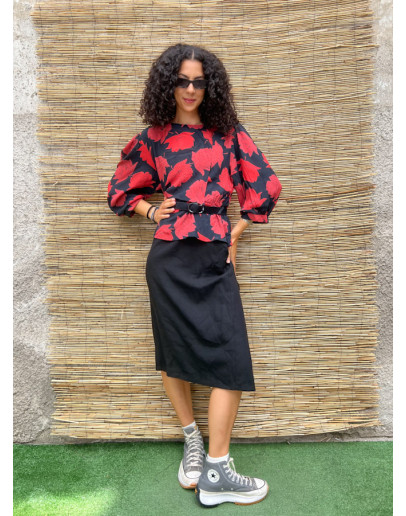 Vintage printed dress midi XL