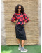 Vintage printed dress midi XL