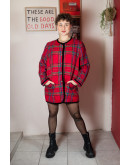 Vintage μάλλινο καρό φόρεμα XL