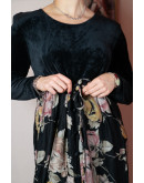 Vintage φόρεμα με βελούδινες λεπτομέρειες M-L