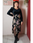 Vintage φόρεμα με βελούδινες λεπτομέρειες M-L