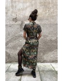 Vintage μεταξωτό Qipao φόρεμα L