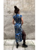 Vintage μεταξωτό Qipao φόρεμα S