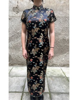 Vintage μεταξωτό Qipao φόρεμα M