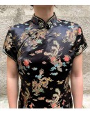 Vintage μεταξωτό Qipao φόρεμα M