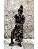 Vintage μεταξωτό Qipao φόρεμα M