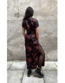 Vintage μεταξωτό Qipao φόρεμα L