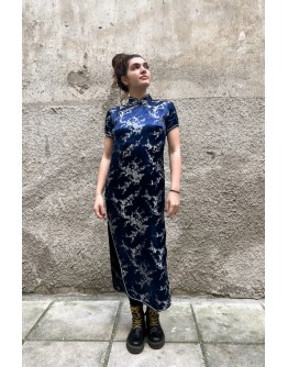 Vintage μεταξωτό Qipao φόρεμα M