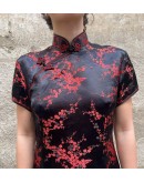 Vintage μεταξωτό Qipao φόρεμα M-L