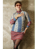 Vintage εμπριμέ φόρεμα S