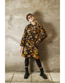 Vintage 80's printed dress midi M-L