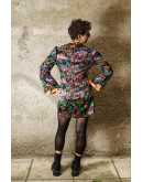 Vintage dress with asian print S