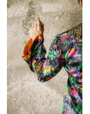 Vintage dress with asian print S