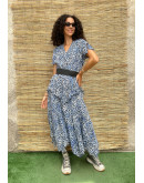 Vintage 80's ανιμαλ πριντ φόρεμα maxi M