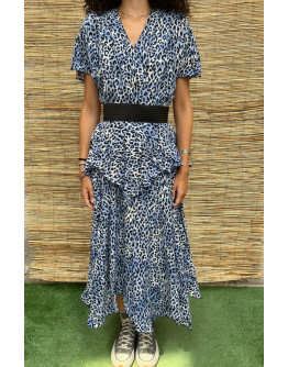 Vintage 80's ανιμαλ πριντ φόρεμα maxi M