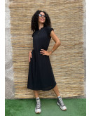 Vintage μαύρο φόρεμα Pierre Cardin midi XS
