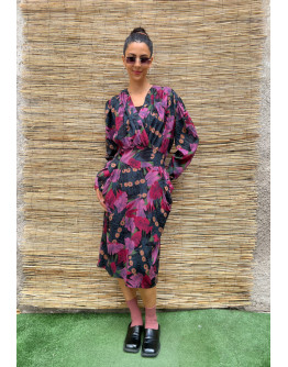 Vintage midi floral dress L