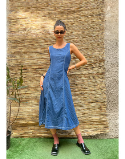 Vintage denim φόρεμα midi S-M