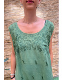 Vintage φόρεμα με κεντημένες λεπτομέρειες maxi Oversized
