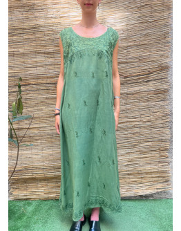 Vintage φόρεμα με κεντημένες λεπτομέρειες maxi Oversized