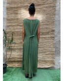 Vintage φόρεμα με κεντημένες λεπτομέρειες maxi Oversized