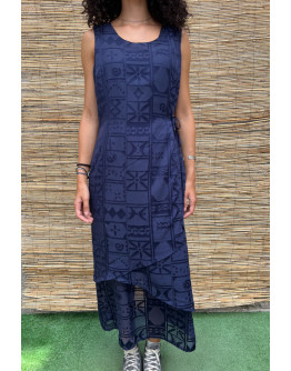 Vintage maxi dress with embroidery XL