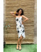 Vintage φλοράλ strapless φόρεμα midi S